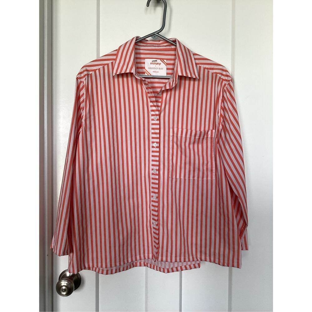Addison Bay buttondown shirt with stripped collar womens‎ size medium